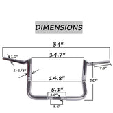 FATFLEX 1-1/4" Chrome 10" Bagger Handlebars For Harley Touring and Bagger 1996-UP